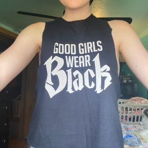 Grunge Graphic Cut off Tank Top